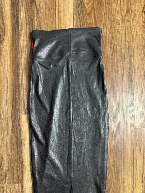 NWT Spanx Faux Leather Pencil Skirt High Waisted Black SZ. M Tummy Control - Picture 3 of 6